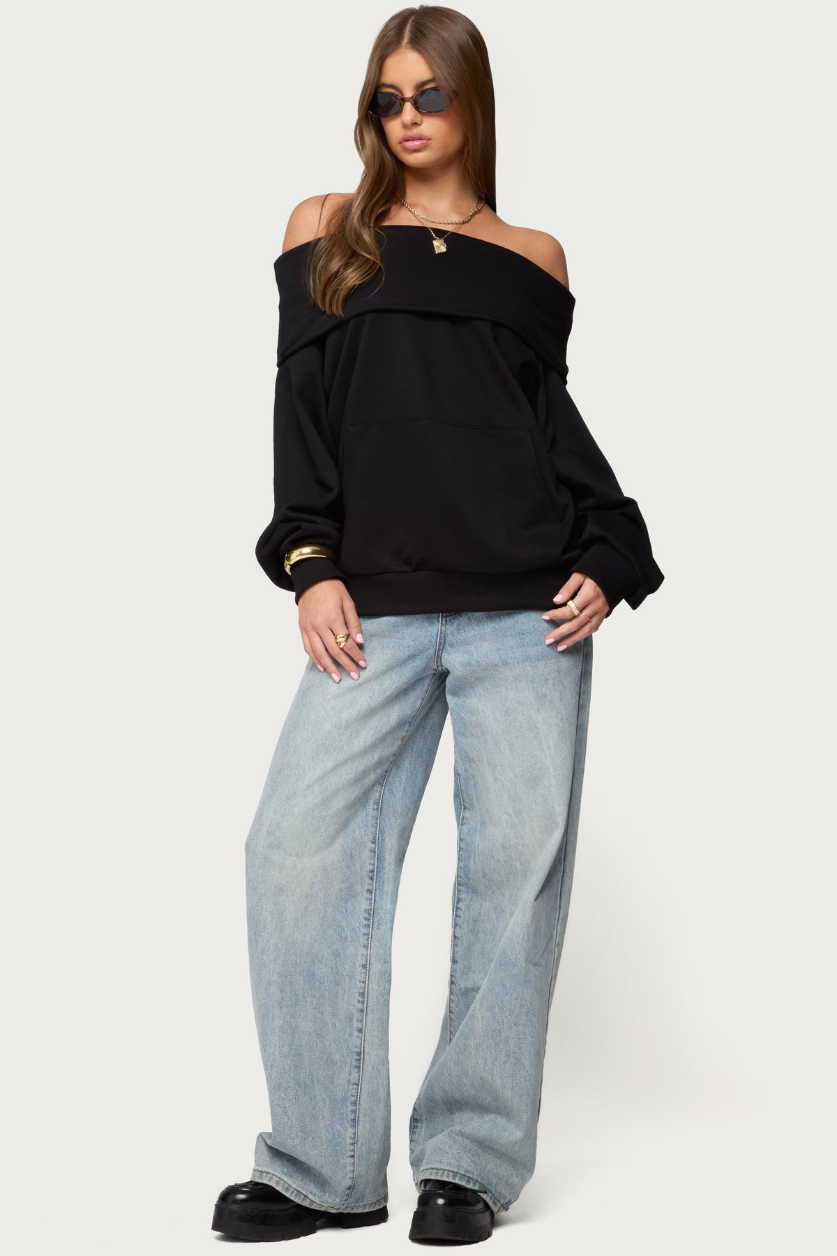 Ashlee Oversized Foldover Sweatshirt - Image 2