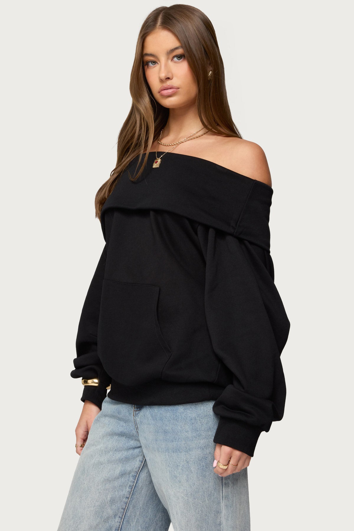 Ashlee Oversized Foldover Sweatshirt - Image 3