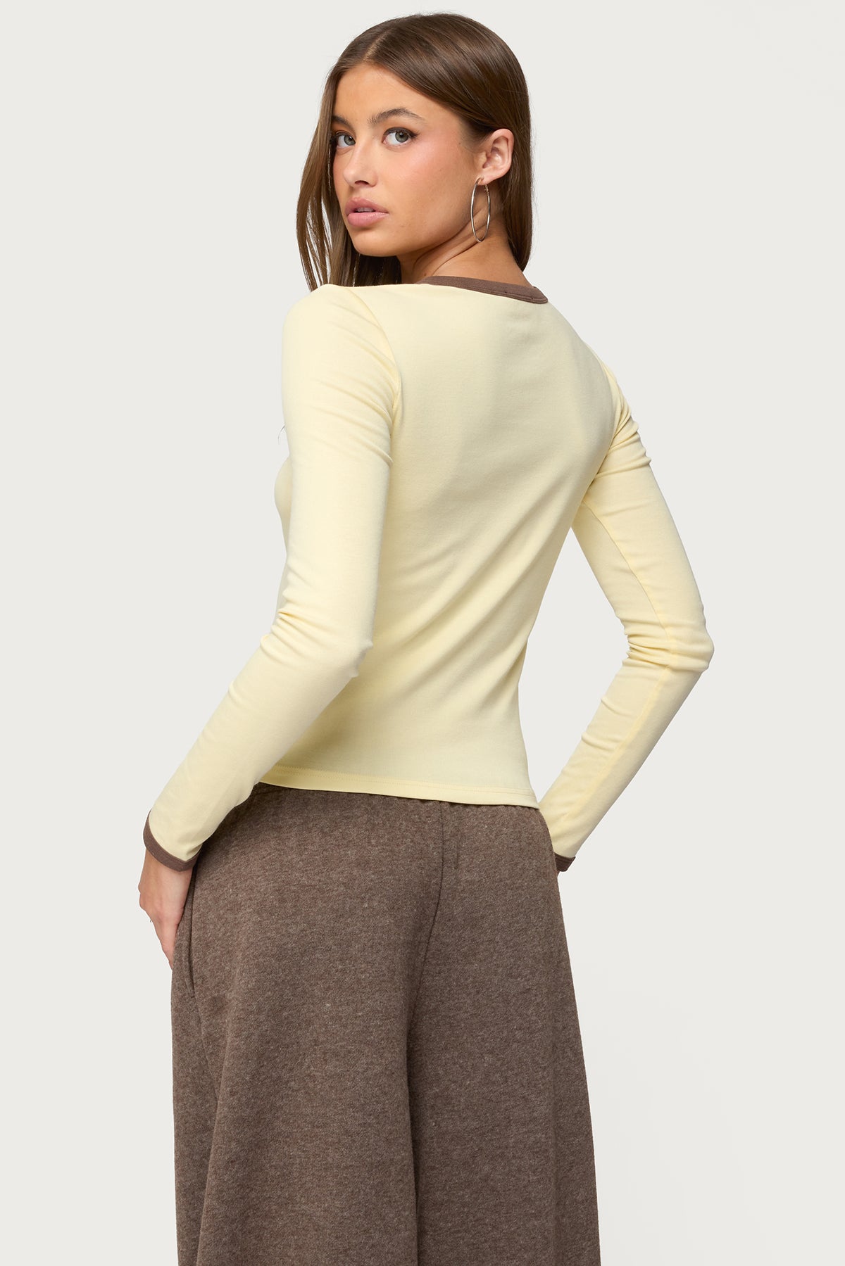 Zander Contrast Long Sleeve T Shirt - Image 5