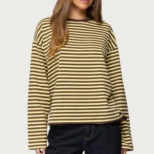 Jodie Oversized Striped Long Sleeve Top
