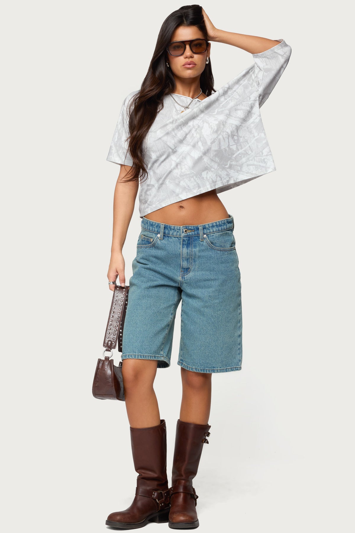 Davida Off Shoulder Camo Top - Image 2