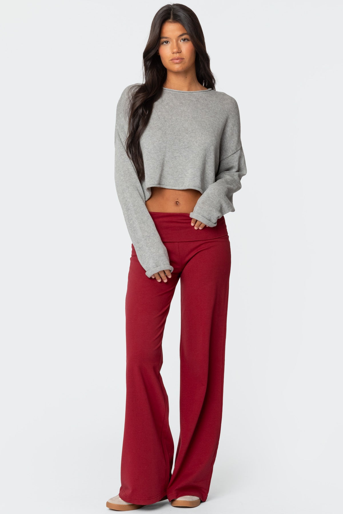 Wide Leg Fold Over Pants - Image 5