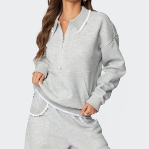 Ashtin Ruffle Trim Sweatshirt