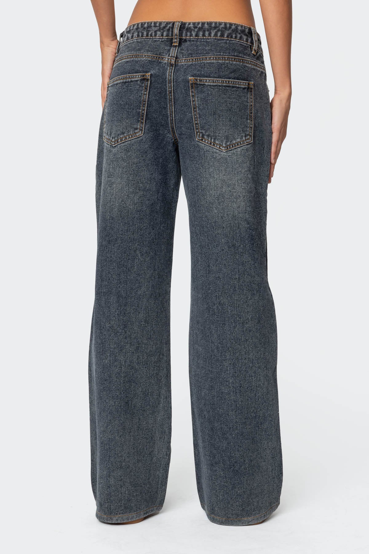 Contrast Panel Low Rise Jeans - Image 5