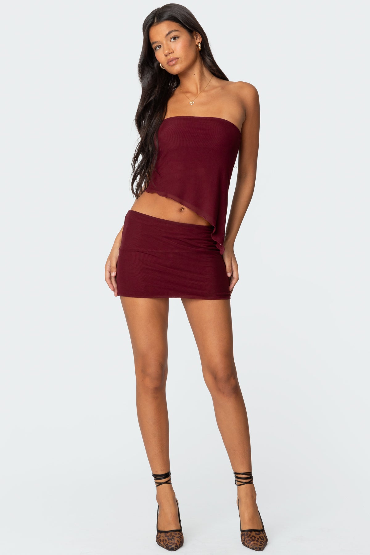 Vivi Mesh Asymmetric Tube Top - Image 5