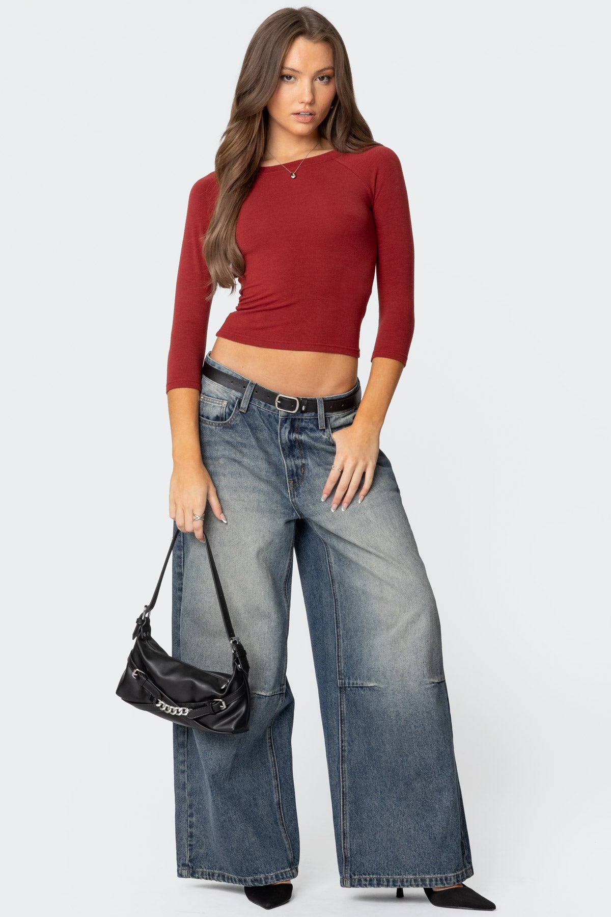 Mary Quarter Sleeve Wide Neck Top - Image 2