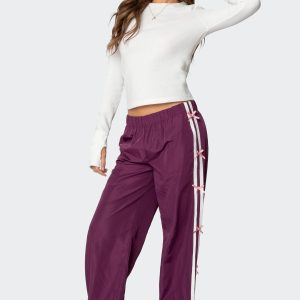 Bow Stripe Nylon Track Pants