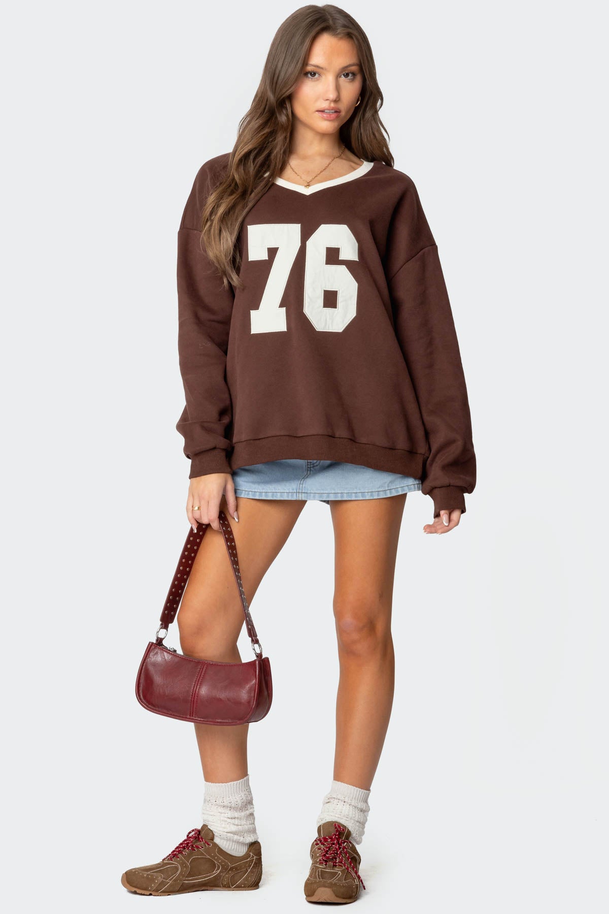 76 Oversized V Neck Sweatshirt - Image 2