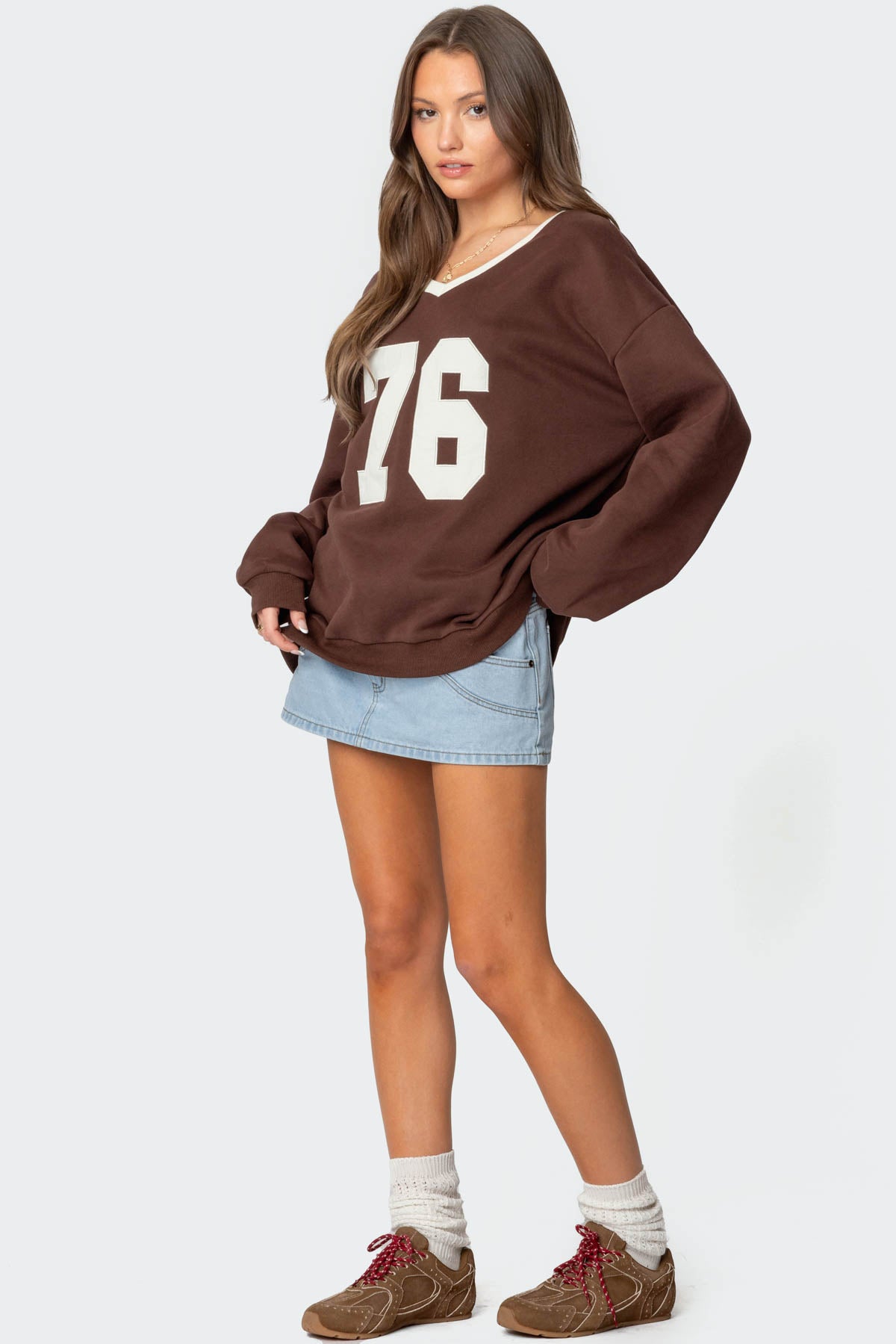 76 Oversized V Neck Sweatshirt - Image 4