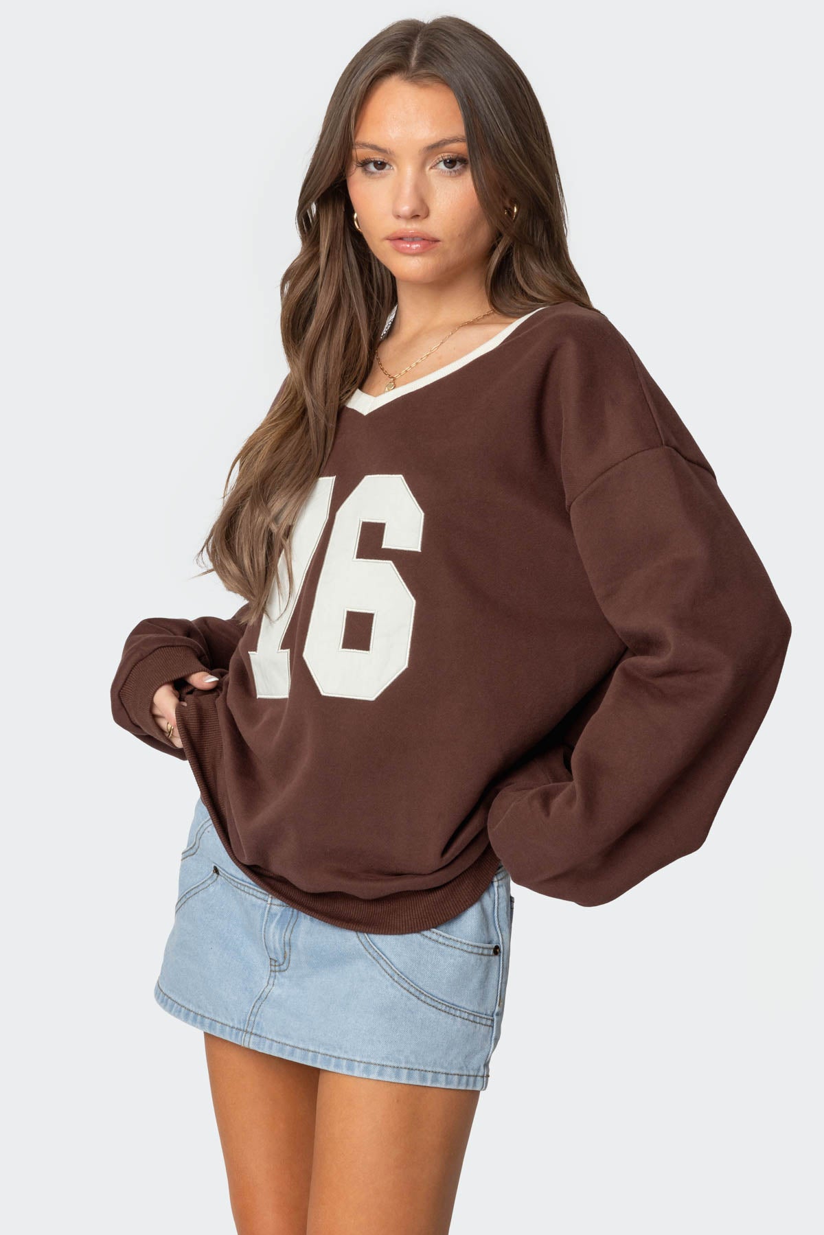 76 Oversized V Neck Sweatshirt - Image 3