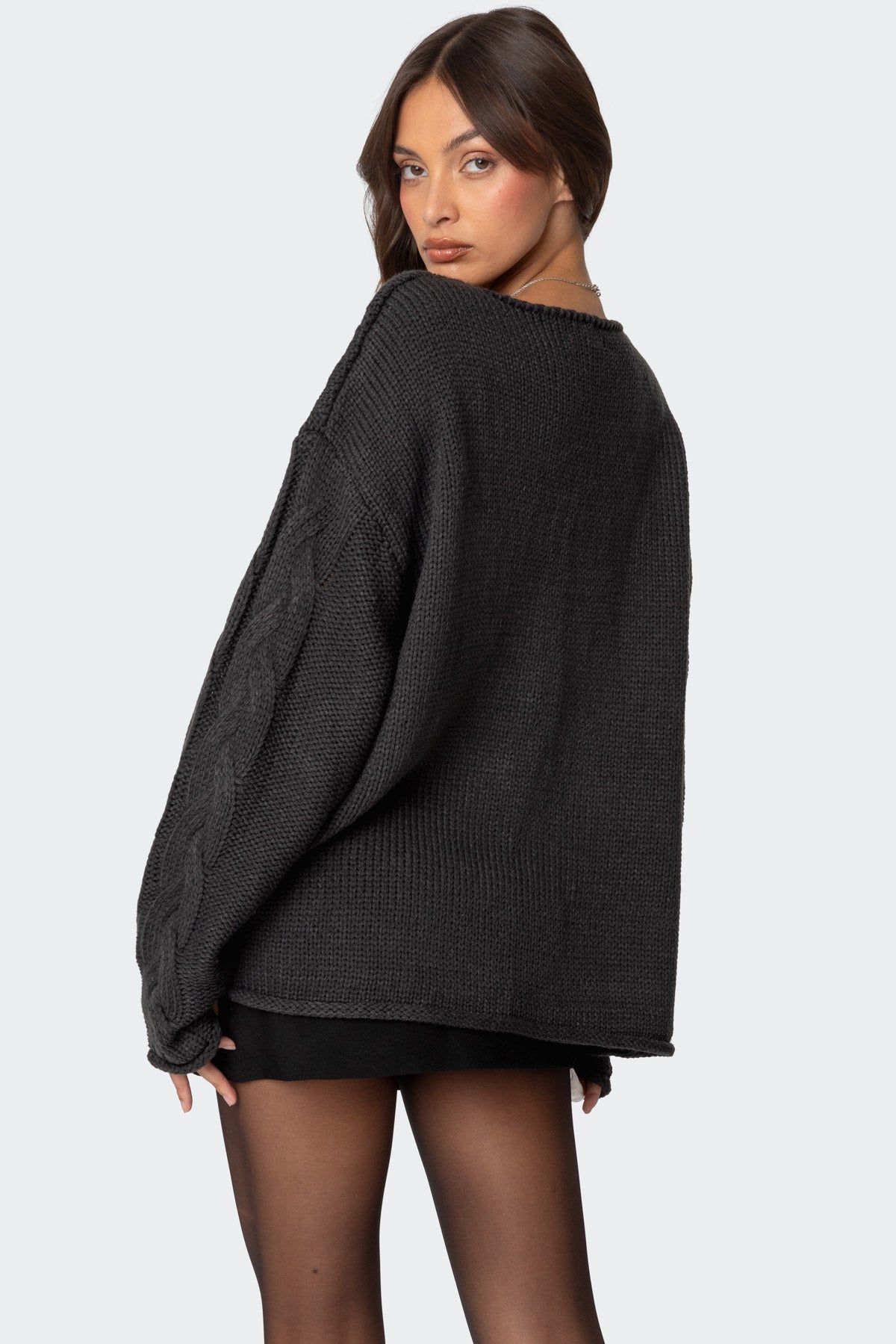 Inga Oversized Cable Knit Sweater - Image 4