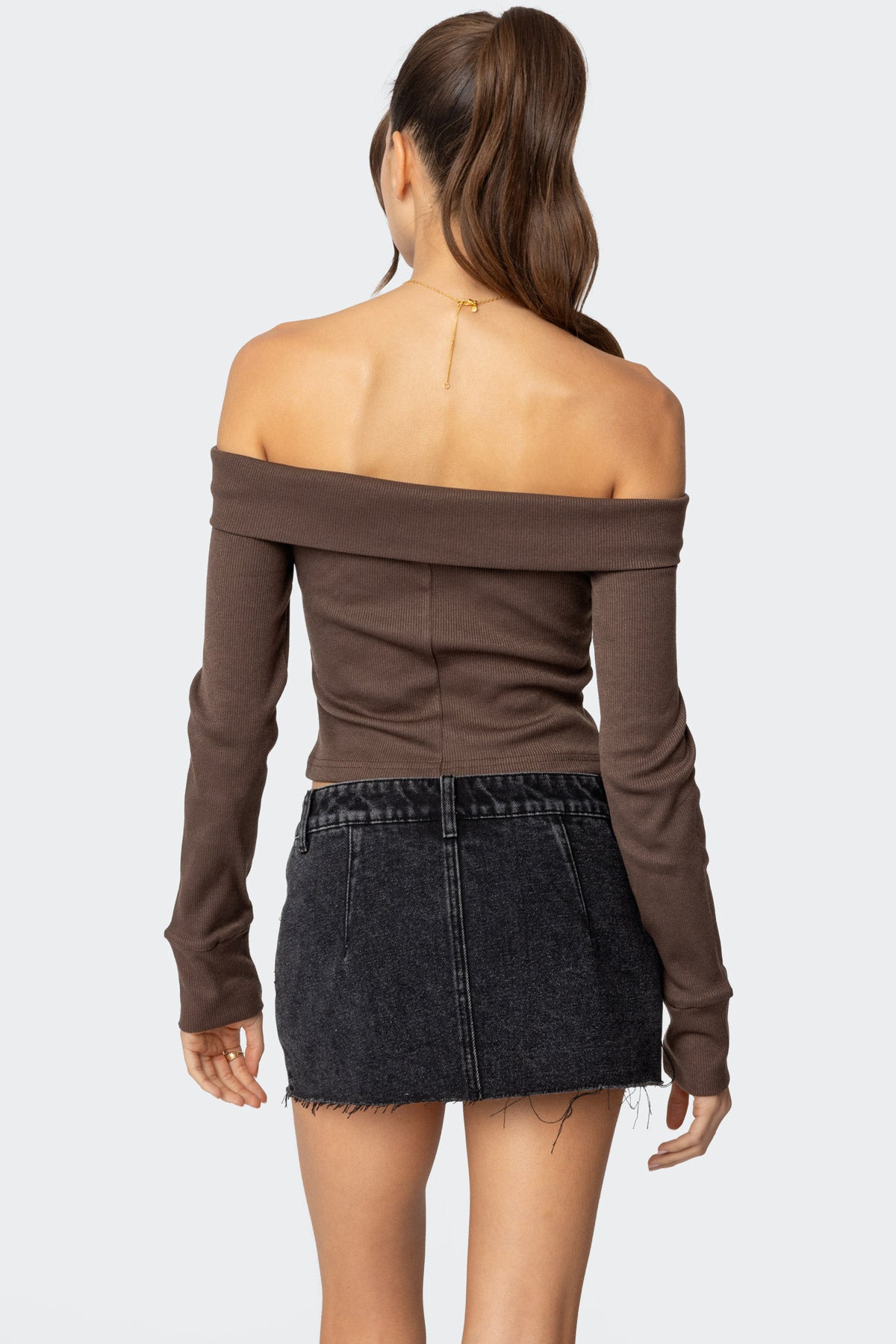Clarissa Fold Over Ribbed Top - Image 5