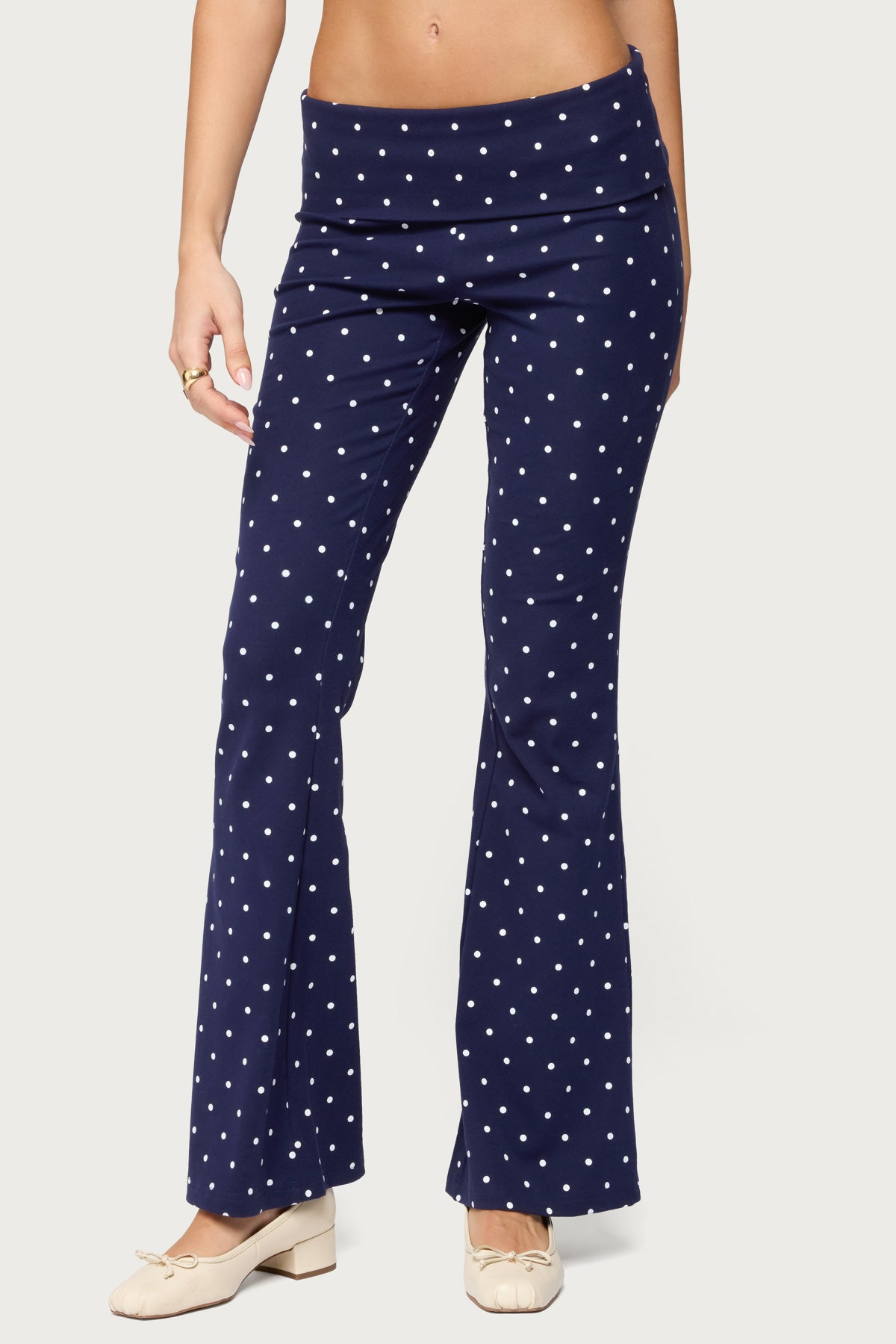 Daliya Polka Dot Fold Over Pants - Image 2