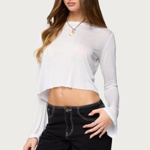 Catalena Long Sleeve Sheer Top