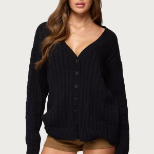 Francine Oversized V Neck Cardigan
