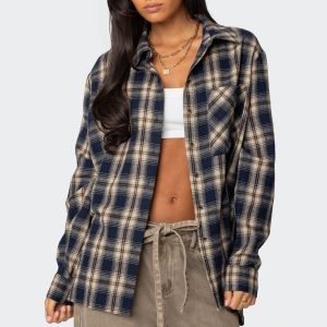 Plaid Flannel Button Up Shirt