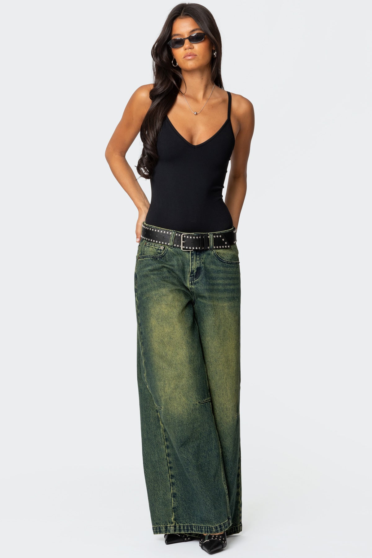 Teaghan V Neck Fitted Bodysuit - Image 2