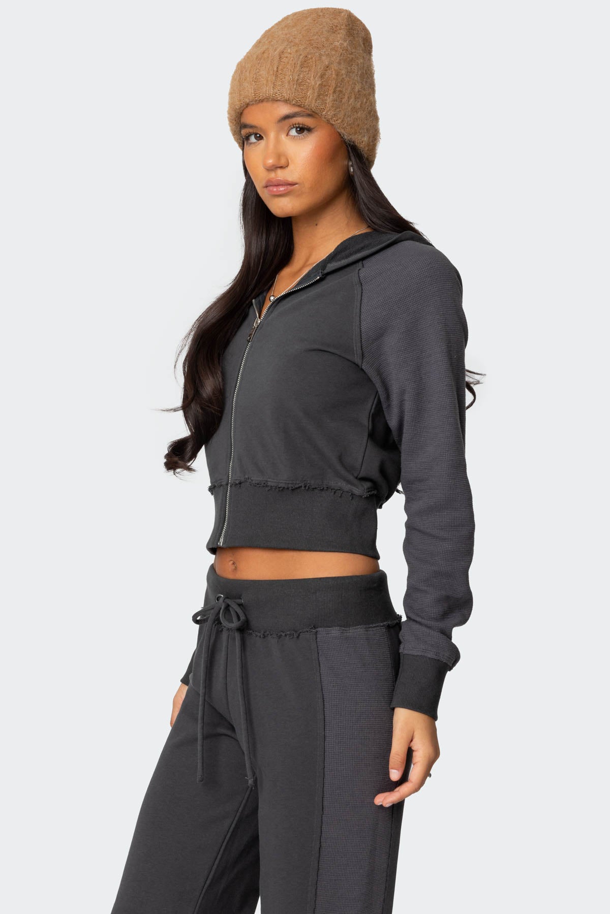 Chandler Waffle Zip Up Hoodie - Image 3