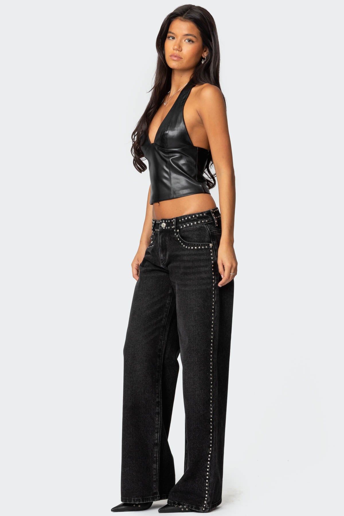 Quincy Studded Low Rise Jeans - Image 4
