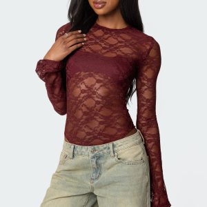 Colette Sheer Lace Bodysuit