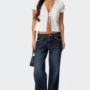 Stassie Studded Low Rise Jeans