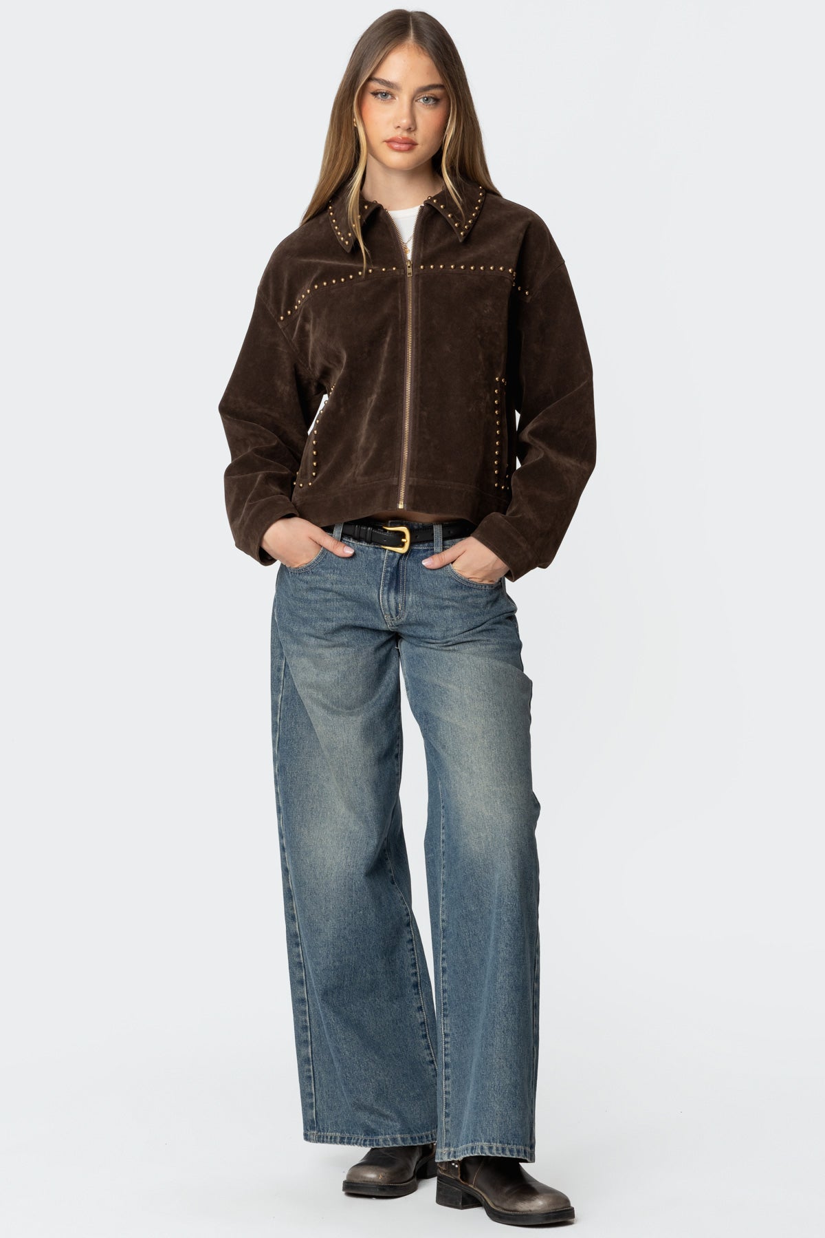 Memphis Studded Faux Suede Jacket - Image 2