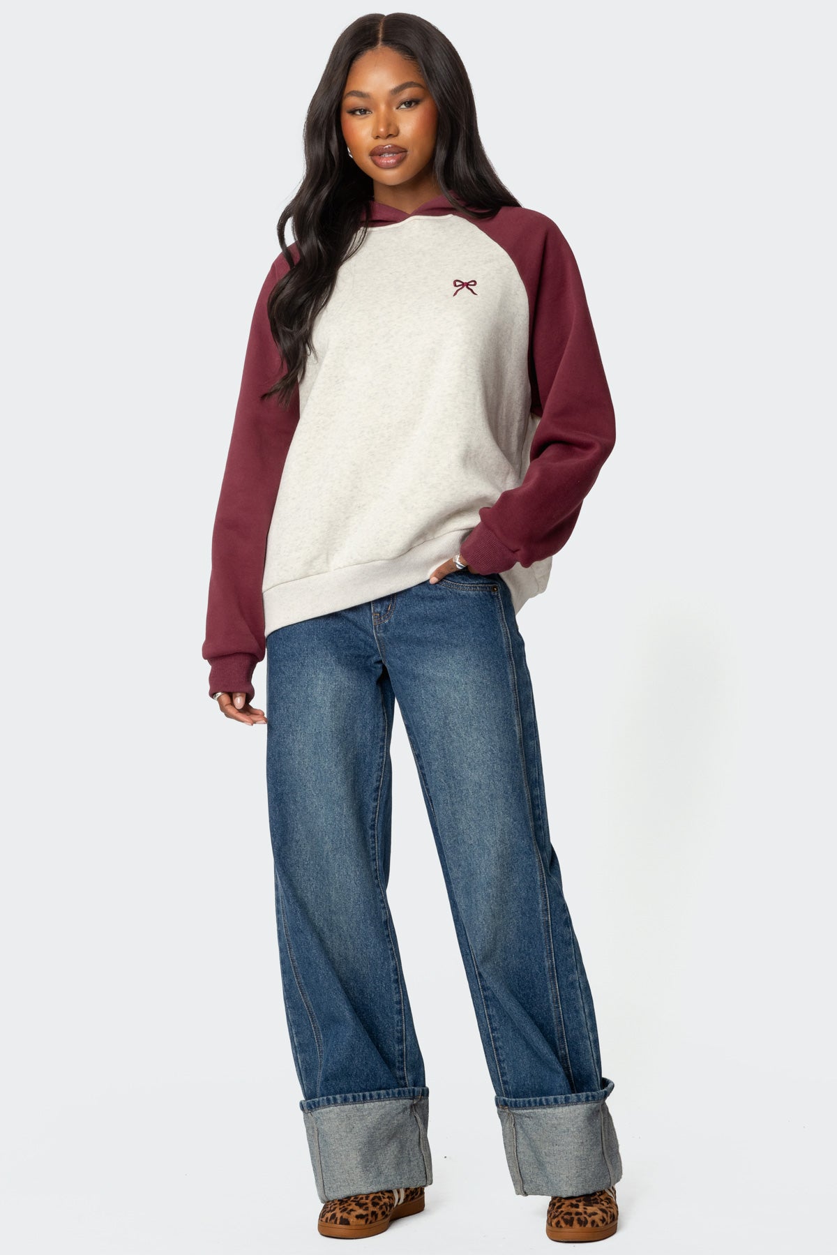Raglan Bow Oversized Hoodie - Image 4