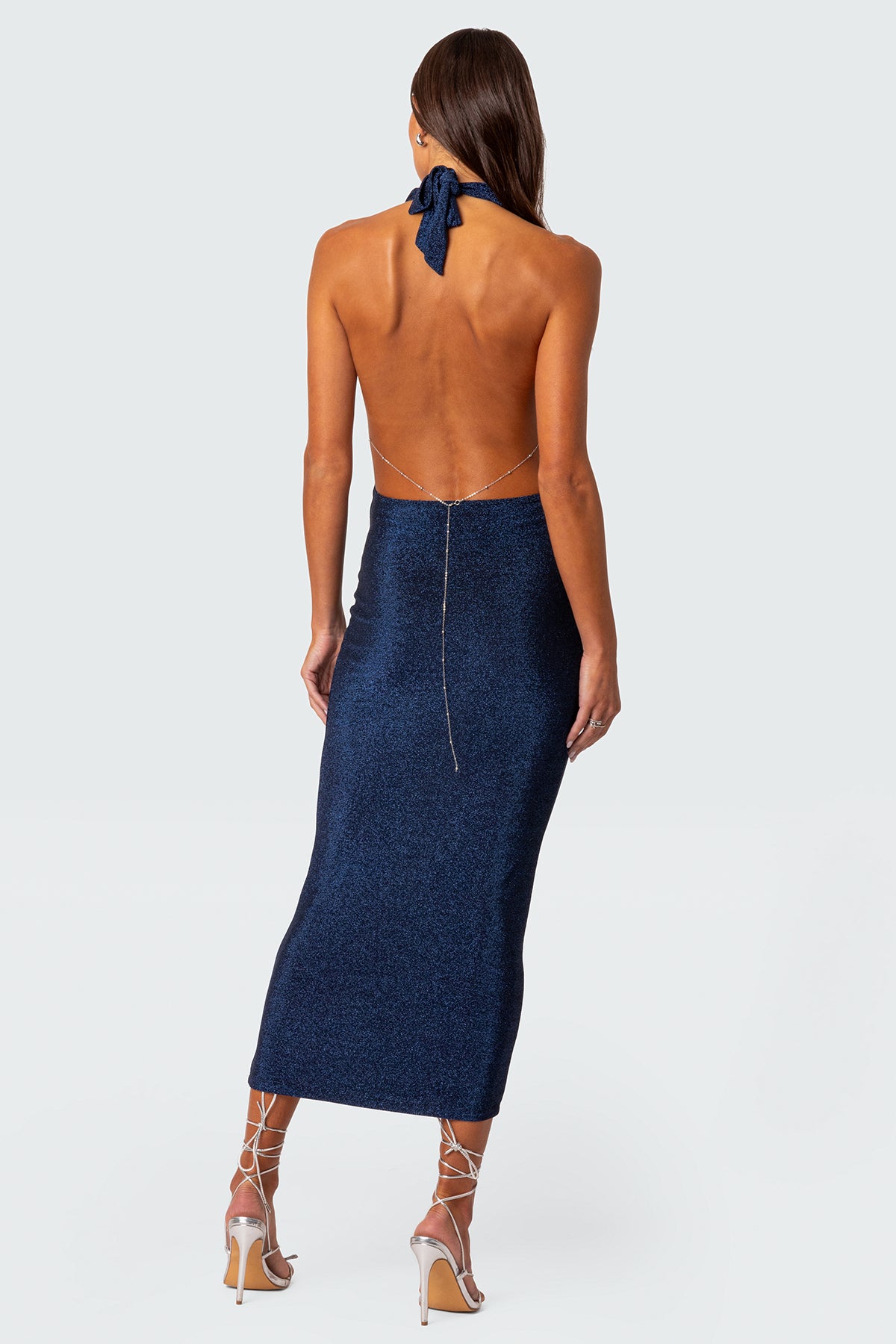 Cowl Neck Open Back Maxi Dress - Image 4