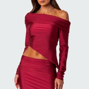 Reema Shiny Fold Over Top