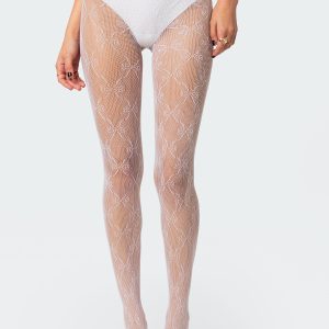 Embroidered Lacey Tights