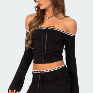 Seline Ribbon Trim Top