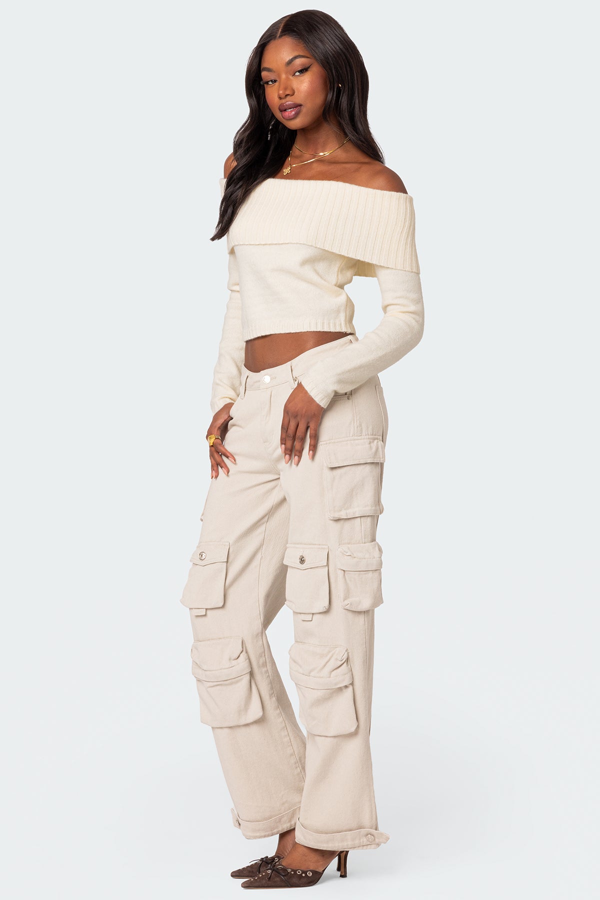 Tamara Fold Over Knit Top - Image 5