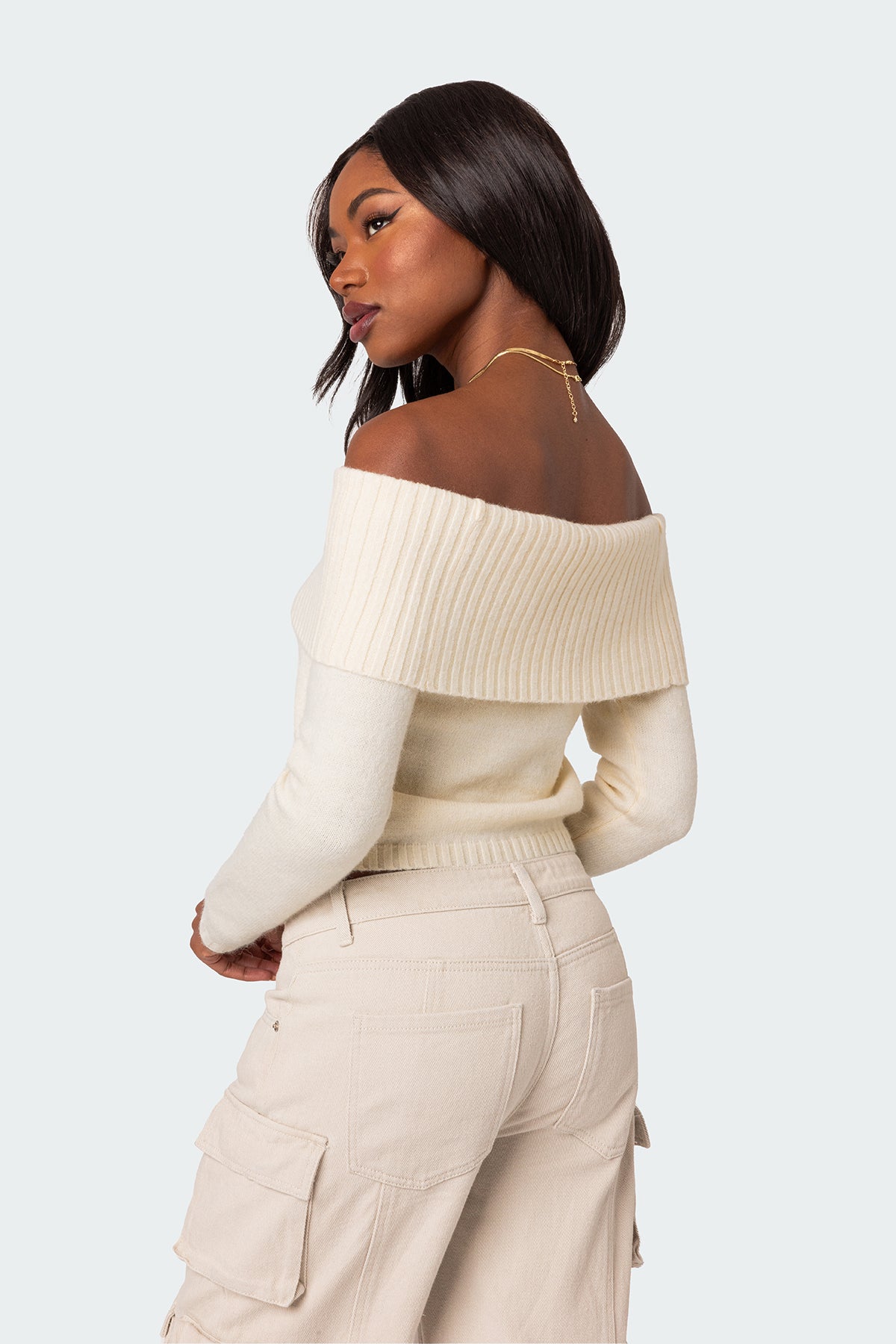 Tamara Fold Over Knit Top - Image 4
