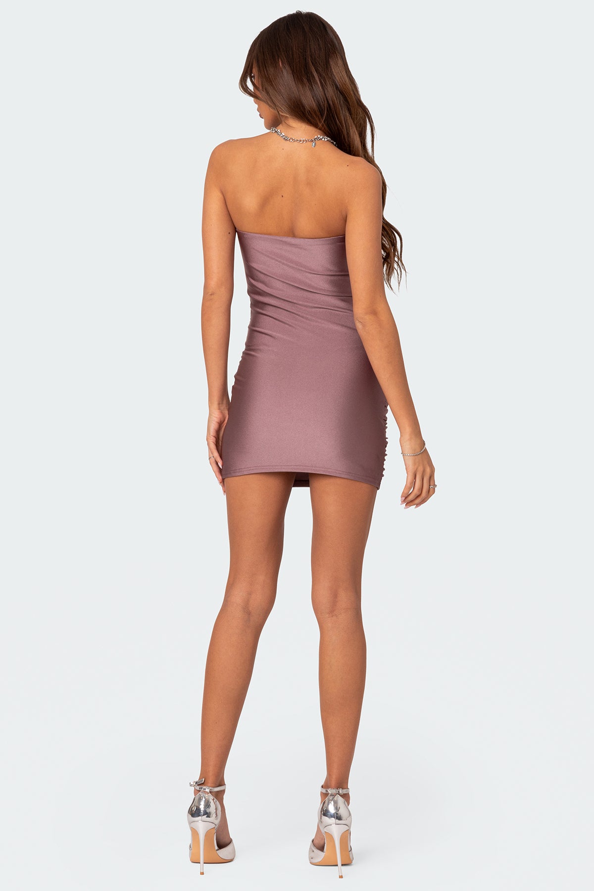 Cece Shiny Gathered Mini Dress - Image 5