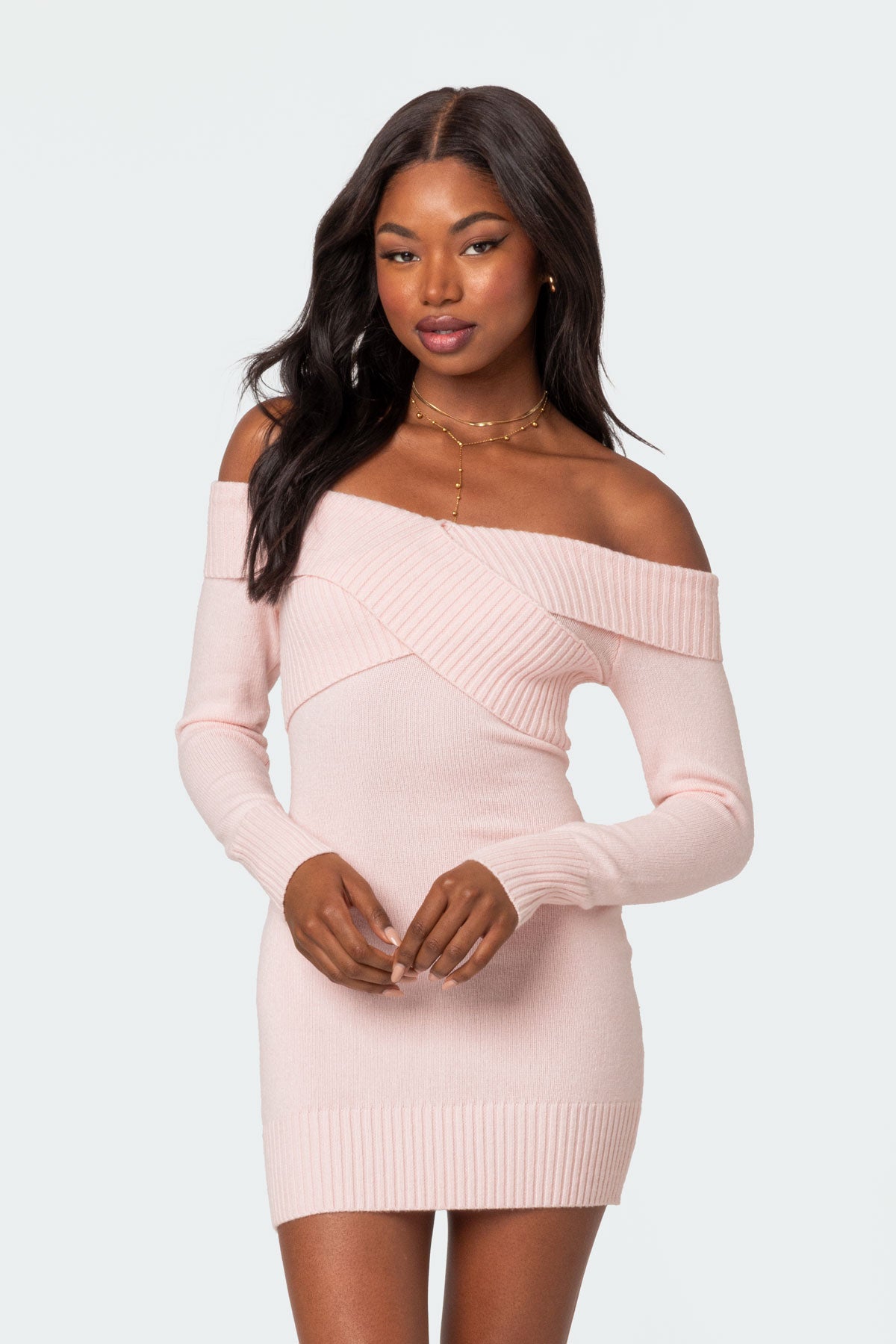 Criss Cross Knit Mini Dress - Image 2