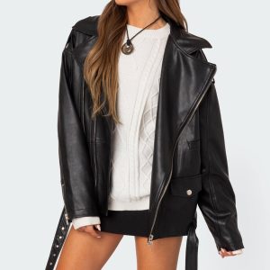 Wrenley Oversized Faux Leather Jacket