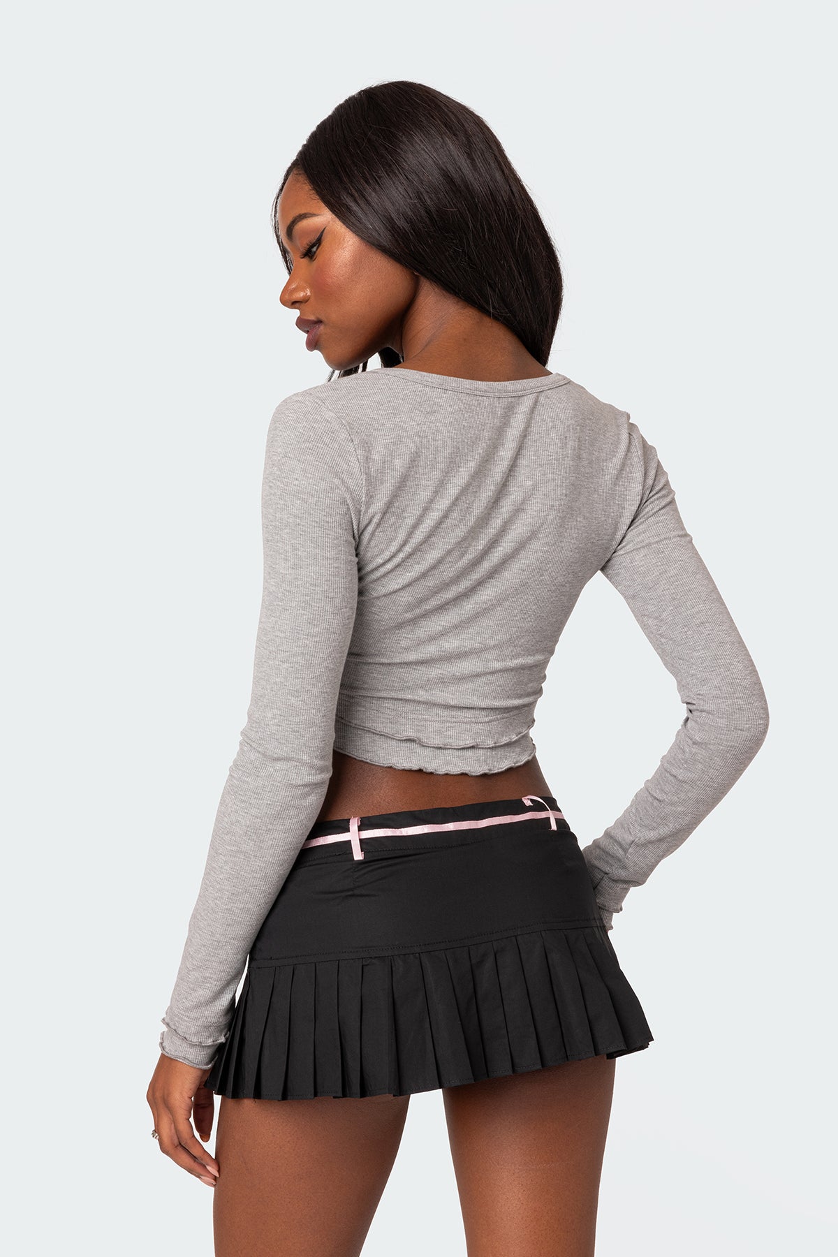 Yara Ribbed Ruffle Hem Top - Image 4