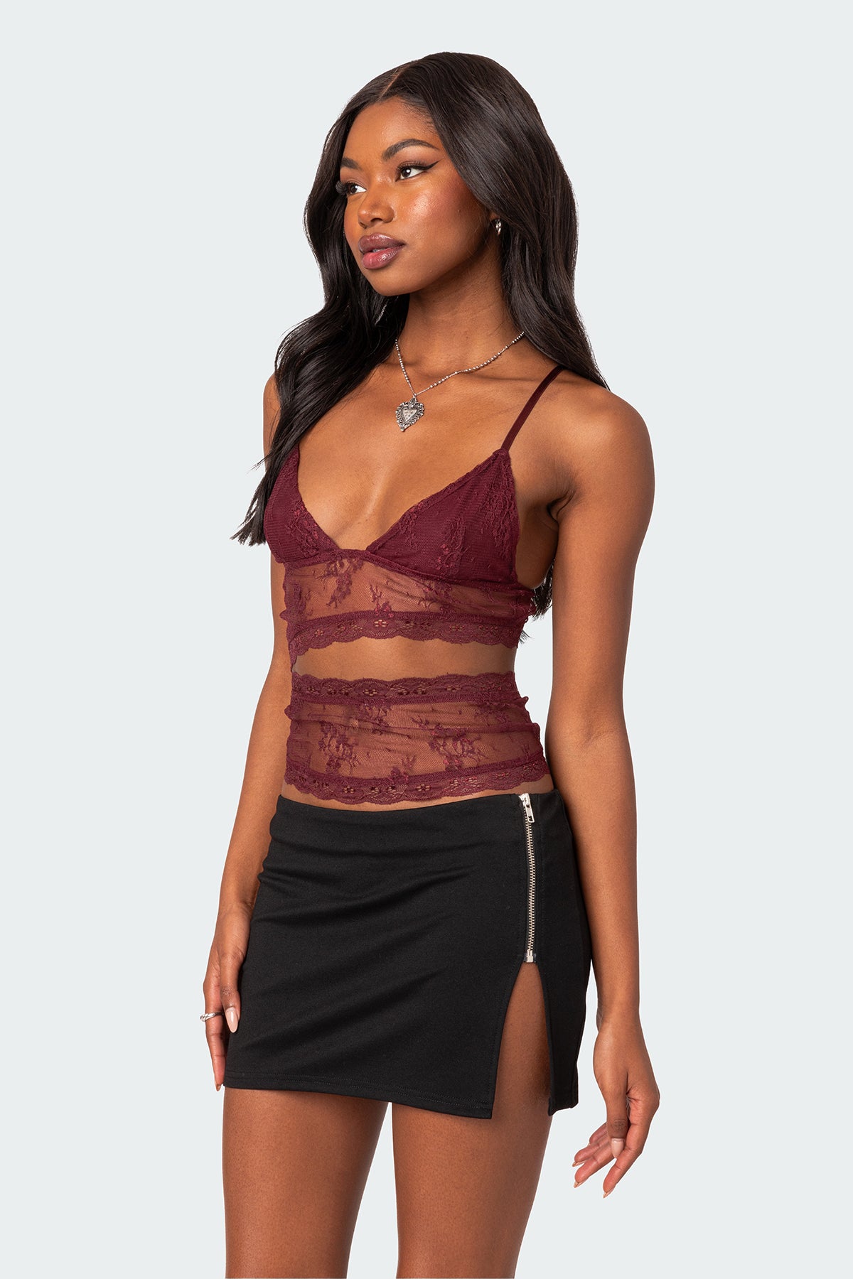 Spice Cut Out Sheer Lace Tank Top - Image 3