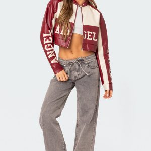 Tie Waist Washed Low Rise Jeans