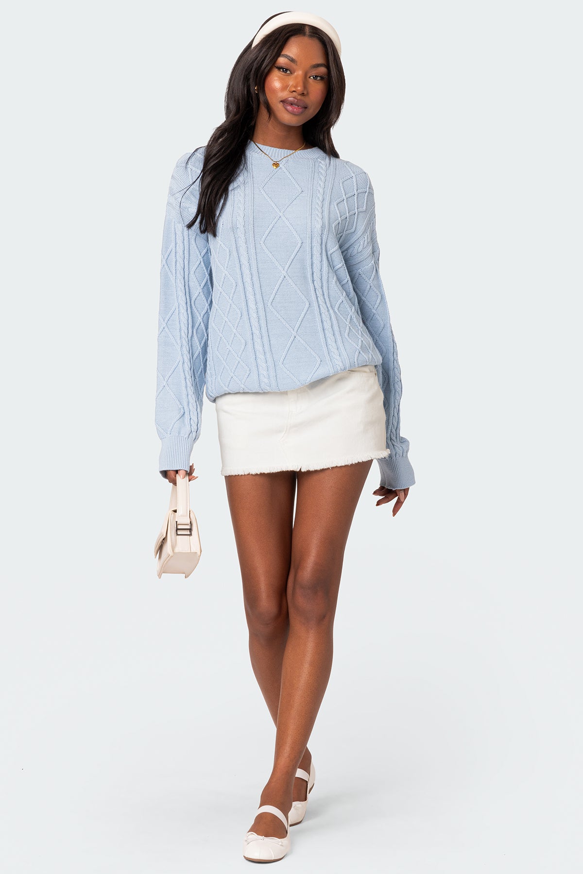 Jessy Cable Knit Oversized Sweater - Image 5