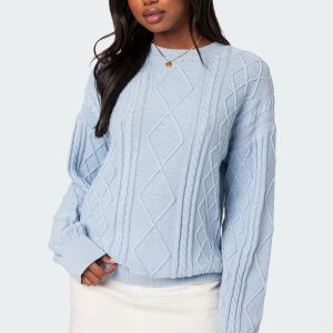 Jessy Cable Knit Oversized Sweater
