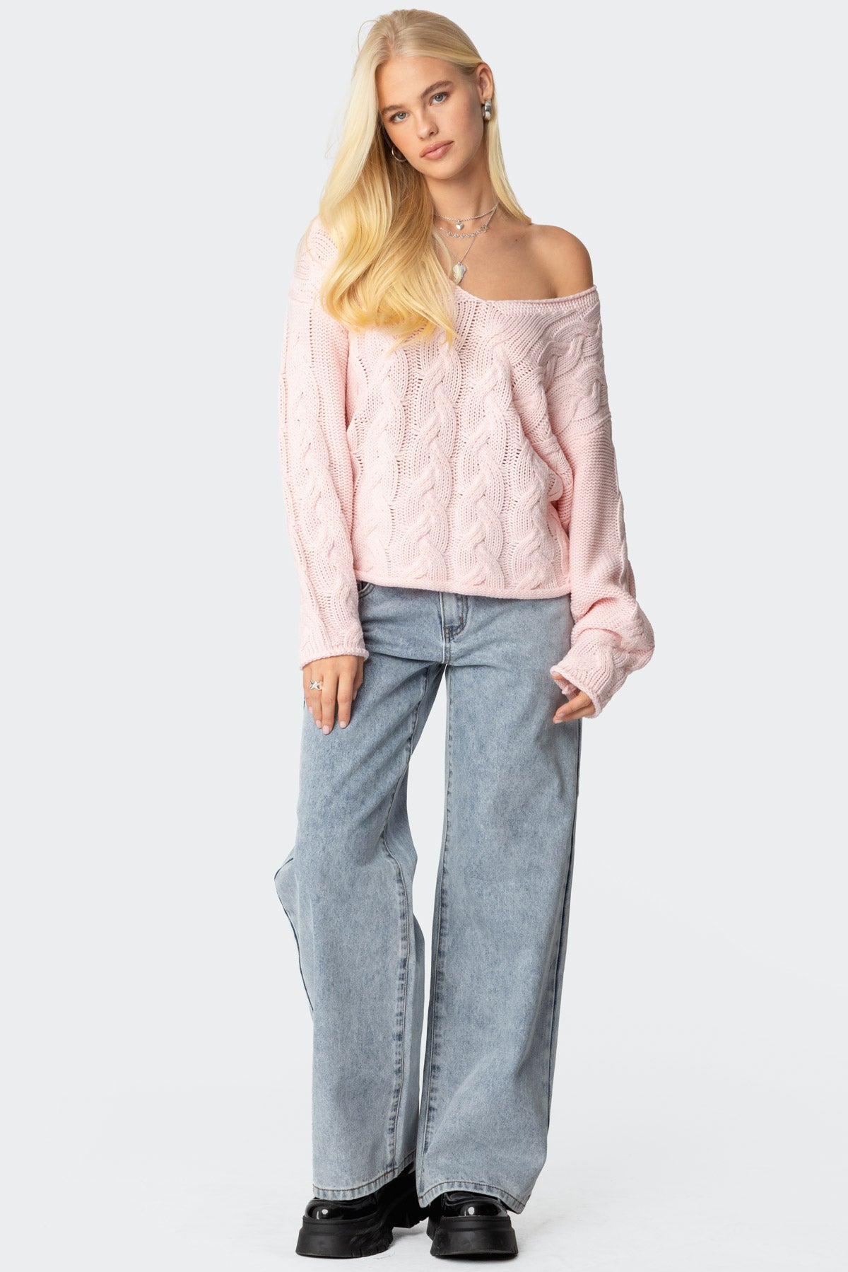 Inga Oversized Cable Knit Sweater - Image 3
