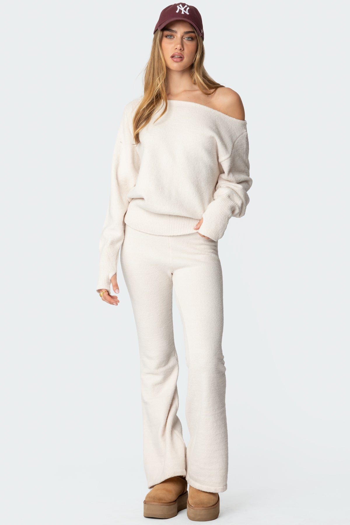 Plush Oversized Asymmetric Sweater - Image 2