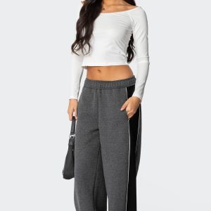 Contrast Panel Sweatpants