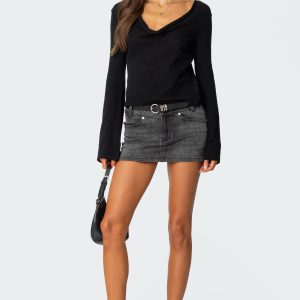 Bev Stretchy Denim Micro Skirt