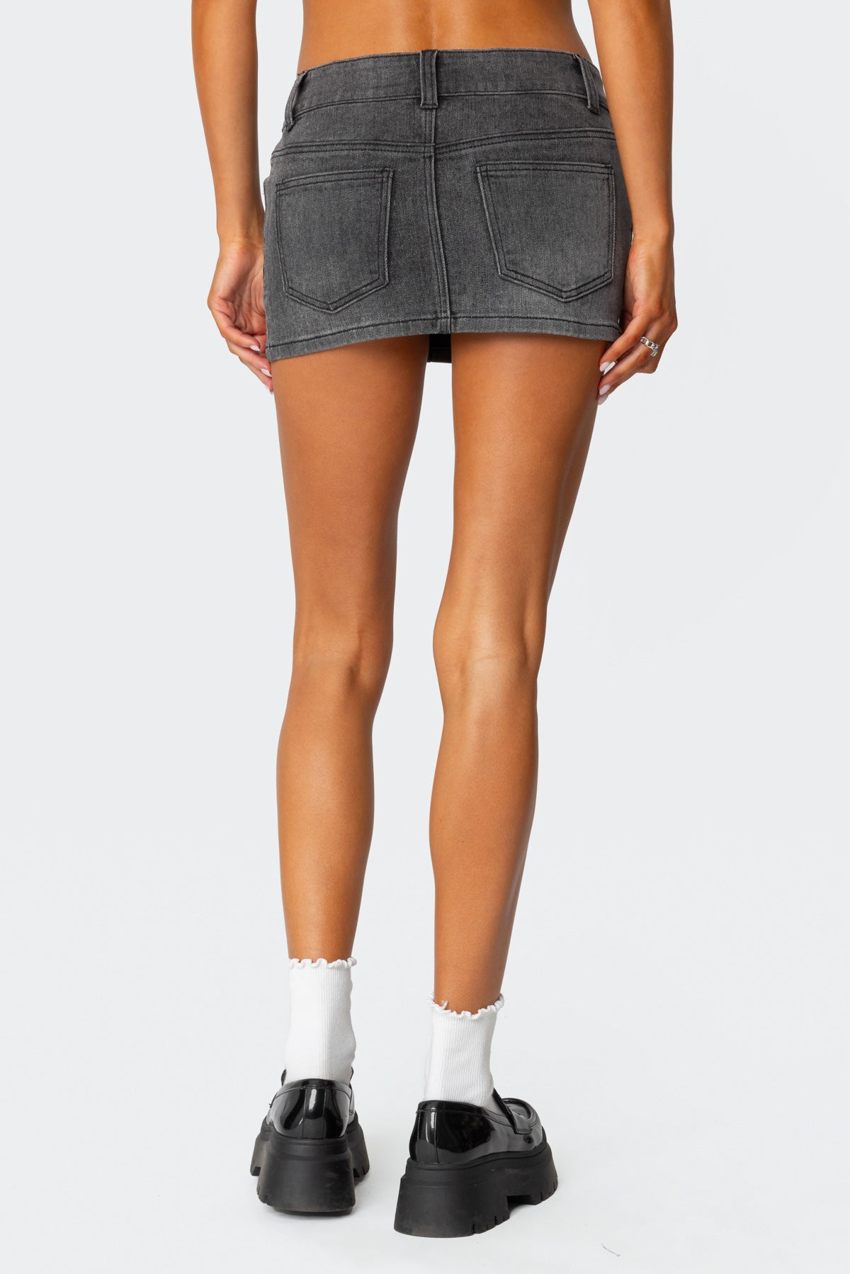 Bev Stretchy Denim Micro Skirt - Image 5