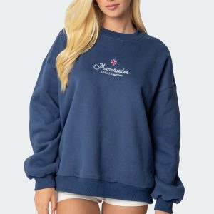 Manchester Embroidered Oversized Sweatshirt