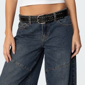 Studded Faux Leather Belt