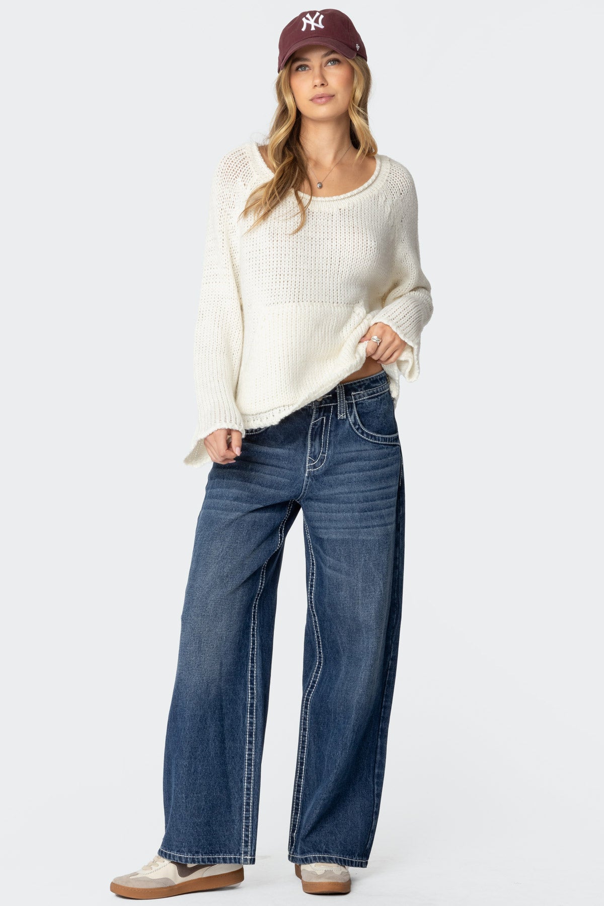 Kangaroo Pocket Oversized Knit Top - Image 3