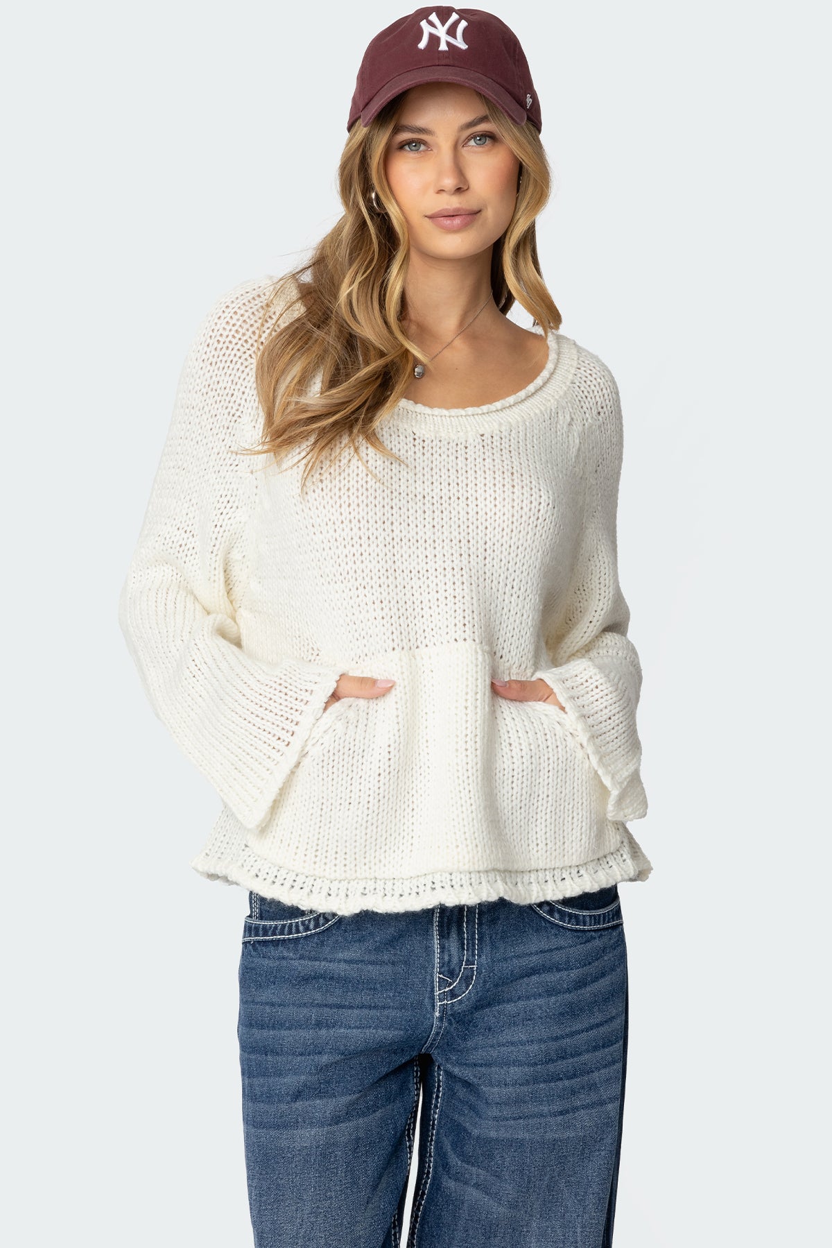 Kangaroo Pocket Oversized Knit Top - Image 2